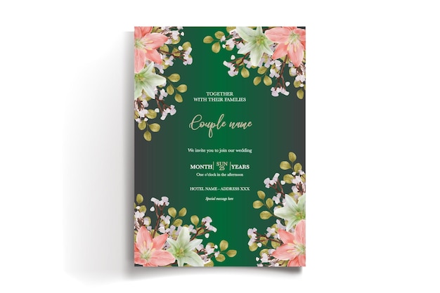 Vector plantilla de invitación floral para la ducha de la novia