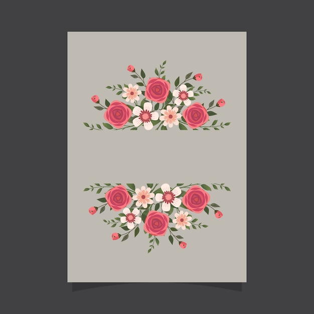 Plantilla de invitación floral con rosas