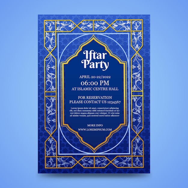 Plantilla de invitación iftar ramadan kareem