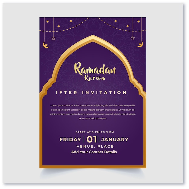 plantilla de invitación para el iftar de Ramadán Kareem