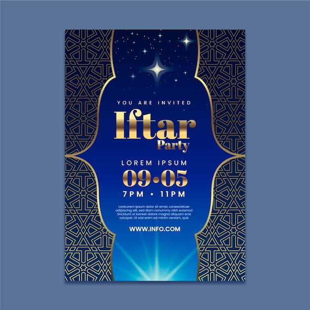 Plantilla de invitación realista de iftar