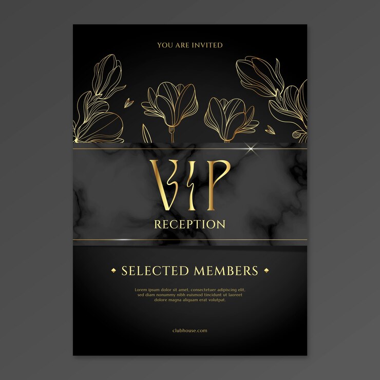 Vector plantilla de invitación vip realista