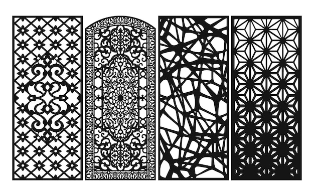 Plantilla islámica decorativa con motivos geométricos y motivos florales.