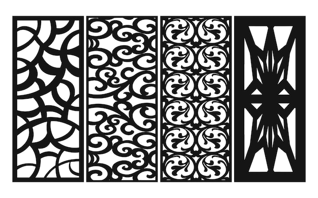 Plantilla islámica decorativa con patrones geométricos y paneles florales para corte por láser cnc