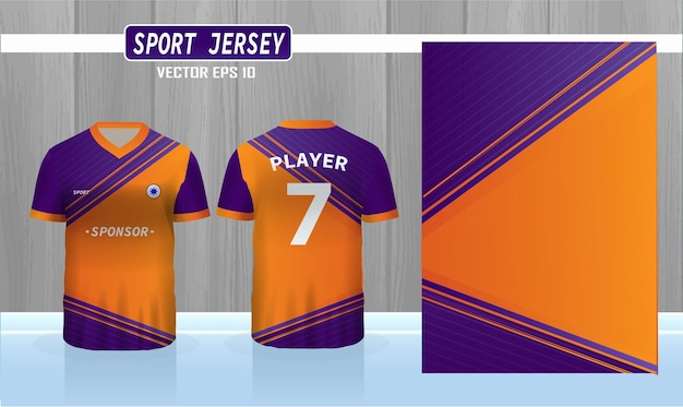 Vector la plantilla de jersey deportivo para uniformes de equipo se puede utilizar para el fútbol de bádminton en la vista frontal y posterior