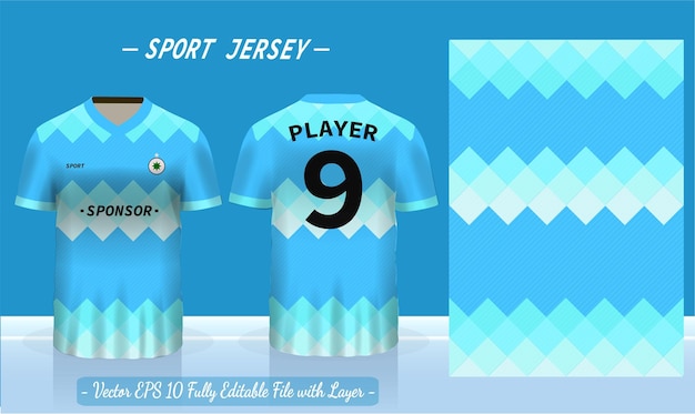 Vector la plantilla de jersey deportivo para uniformes de equipo se puede utilizar para el fútbol de bádminton en la vista frontal y posterior