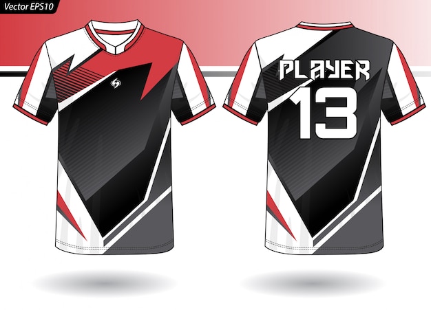 Plantilla de jersey deportivo para uniformes de equipos.