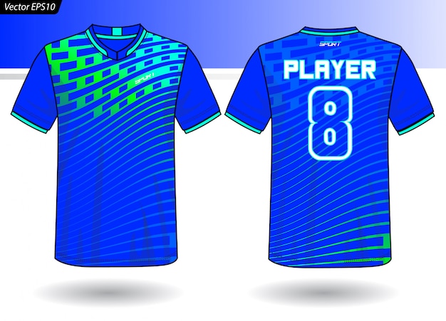 Plantilla de jersey deportivo para uniformes de equipos.