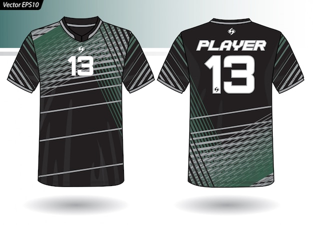 Plantilla de jersey deportivo para uniformes de equipos.