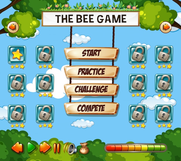 Una plantilla de juego de abeja