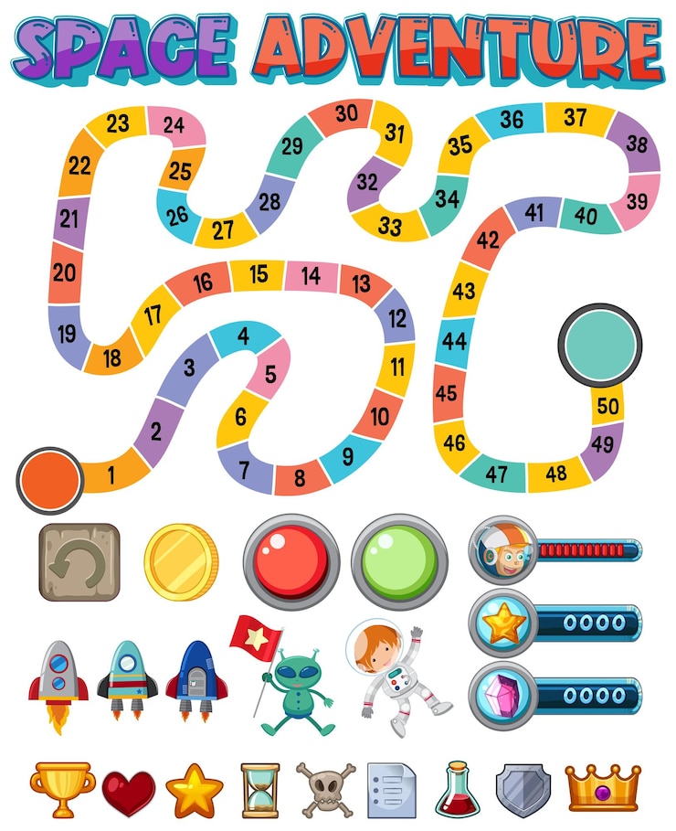 Plantilla de juego de aventura espacial