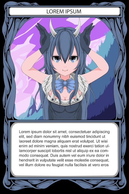 Vector plantilla de juego de cartas de anime