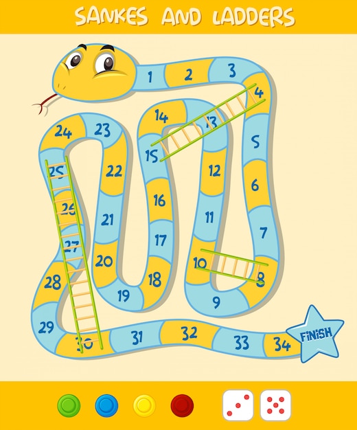 Vector una plantilla de juego de escalera de serpiente