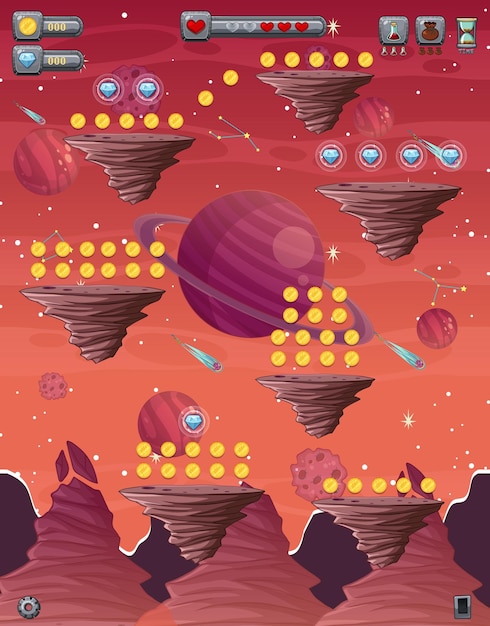 Una plantilla de juego galaxy space scene