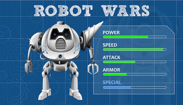 Vector una plantilla de juego de robot moderno