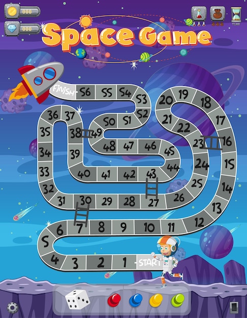 Plantilla de juego de rompecabezas de laberinto espacial