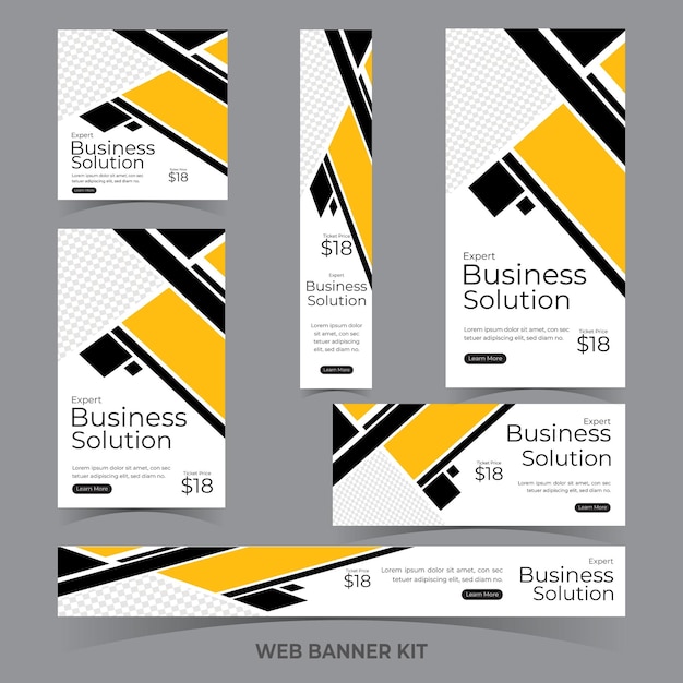 plantilla del kit de banners web de la solución empresarial de expertos