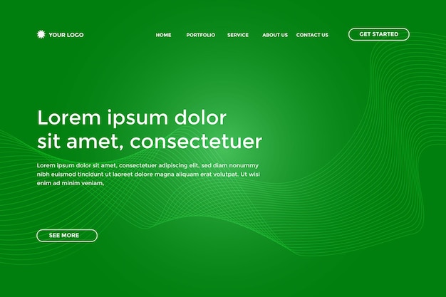 Plantilla de landing page abstracta con degradado