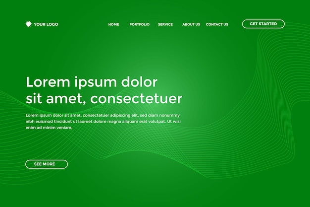 Plantilla de landing page abstracta con degradado