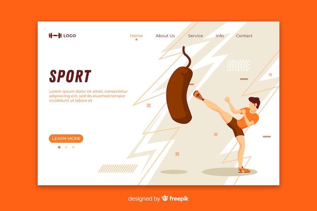 Plantilla de landing page de artes marciales