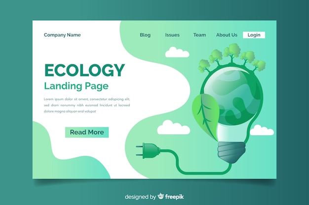 Plantilla de landing page para conceptos ecológicos