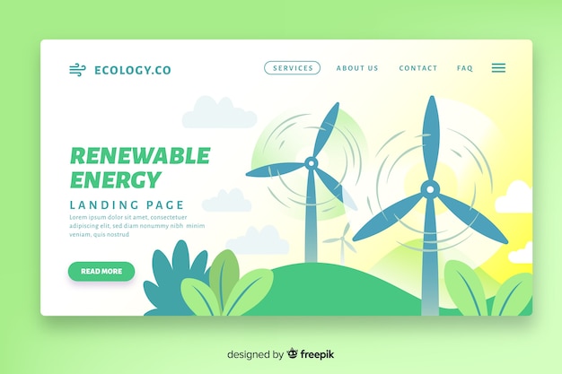 Plantilla de landing page de ecología