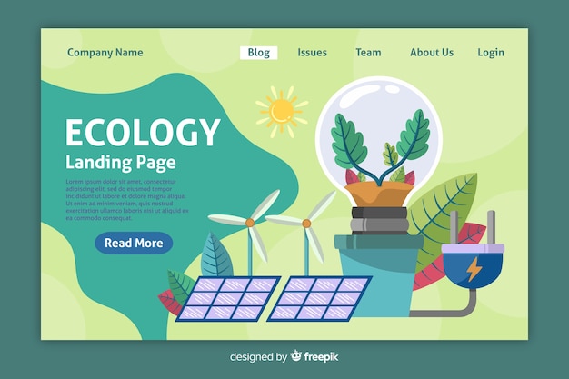 Plantilla de landing page de ecología