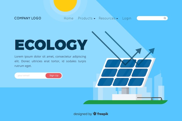 Plantilla de landing page de ecología