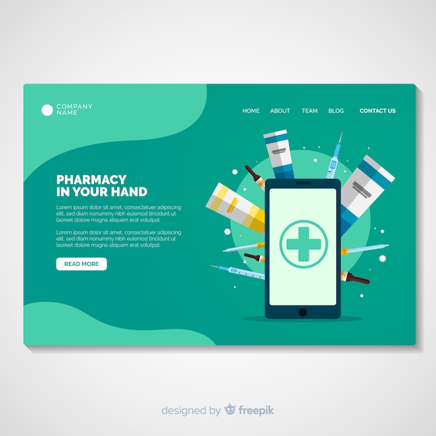 Plantilla de landing page de farmacia online