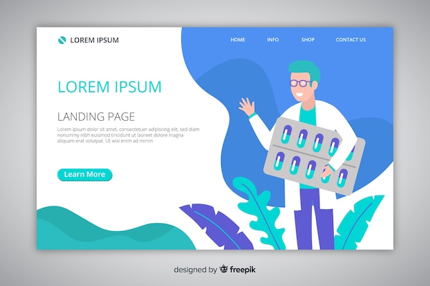 Plantilla de landing page de farmacia online