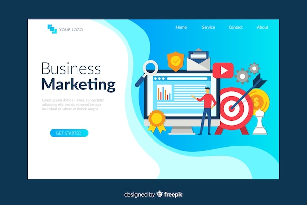 Plantilla de landing page de marketing digital