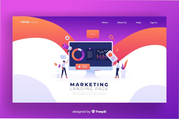 Plantilla de landing page de marketing