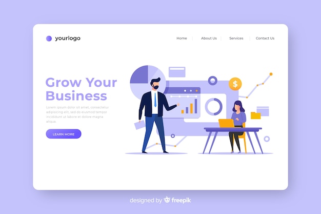 Plantilla de landing page de negocios