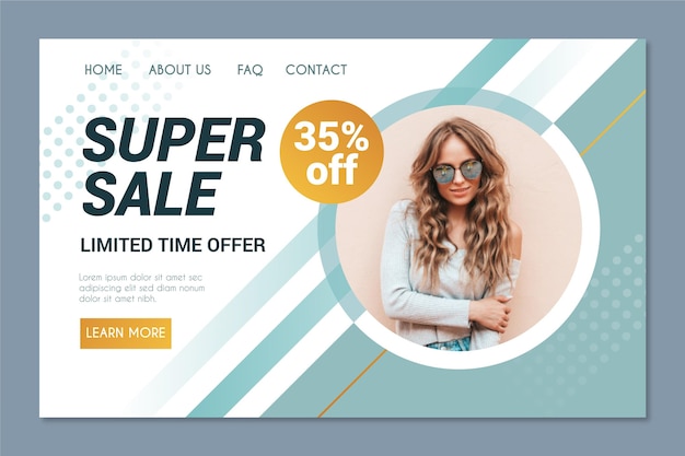 Plantilla de landing page de rebajas de moda
