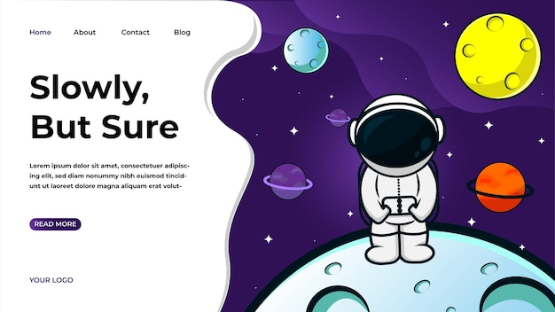 Plantilla de landing page del universo