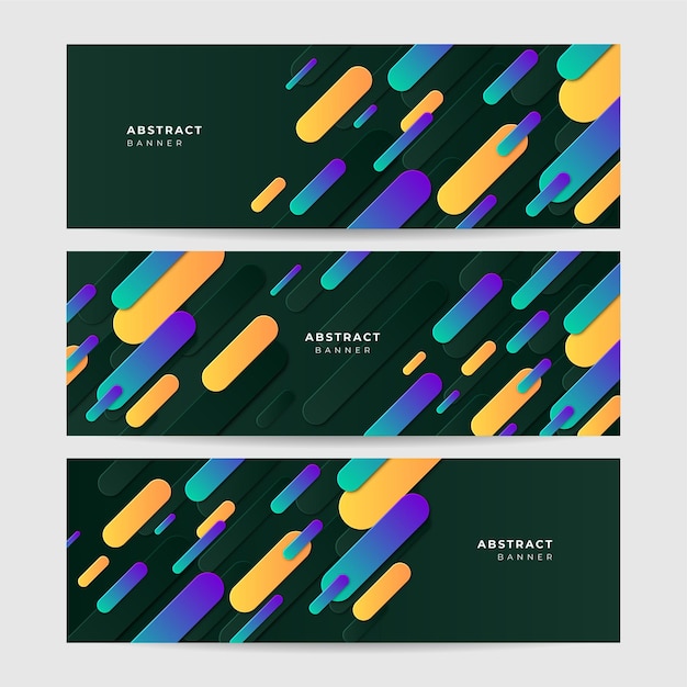 Plantilla larga colorida de la bandera del negocio abstracto del vector. Banner de web de encabezado horizontal. Encabezado de portada de color degradado moderno para diseño de sitios web, banner de anuncios de portada de redes sociales, folleto, tarjeta de invitación