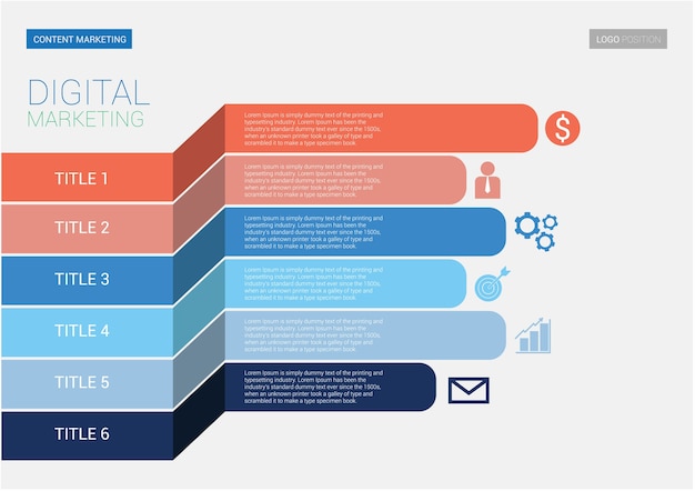 Plantilla lateral de marketing digital infografía. tamaño de escala a5.