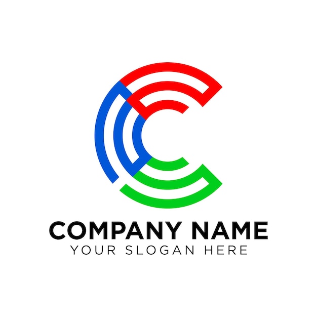 plantilla de la letra c del logotipo los elementos de la letra C del logotipo