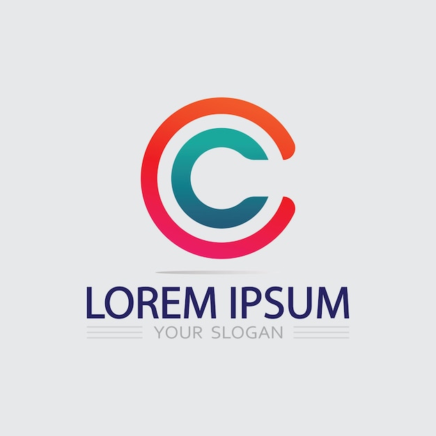 plantilla de la letra C del logotipo