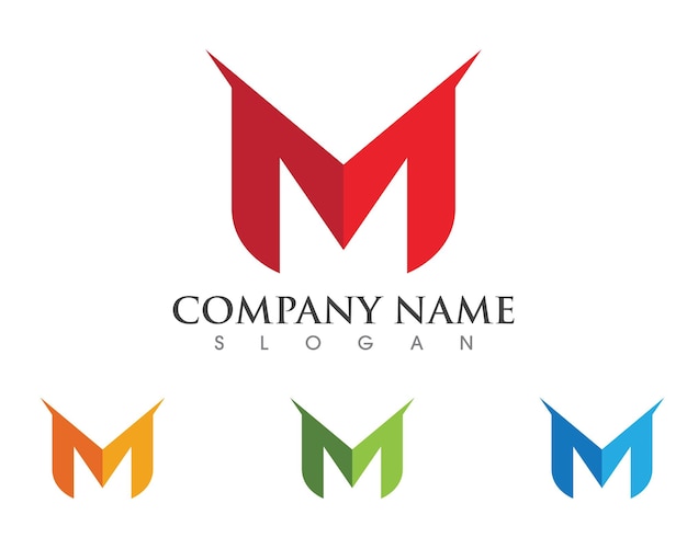 plantilla de la letra M del logotipo