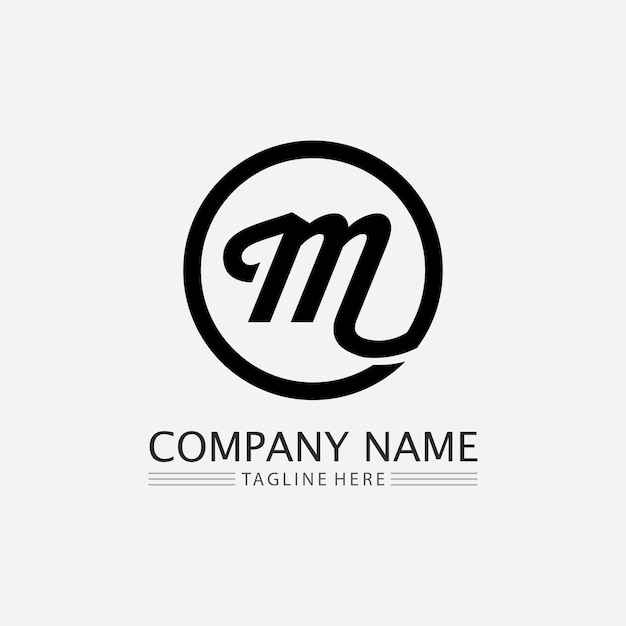 plantilla de la letra M del logotipo