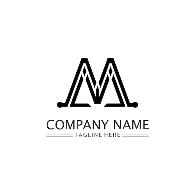 plantilla de la letra M del logotipo