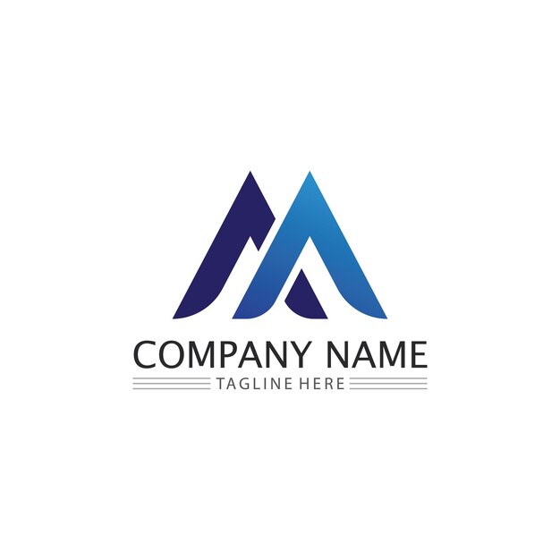 plantilla de la letra M del logotipo
