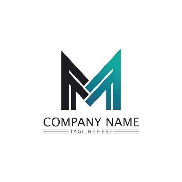 plantilla de la letra M del logotipo