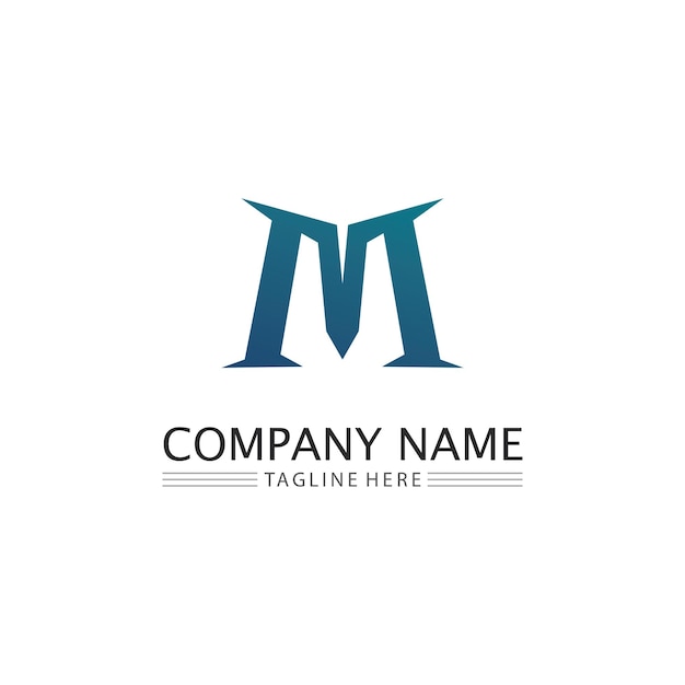 plantilla de la letra M del logotipo