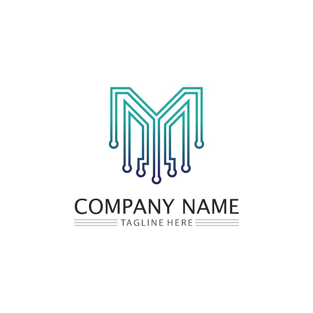 plantilla de la letra M del logotipo