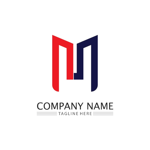plantilla de la letra M del logotipo
