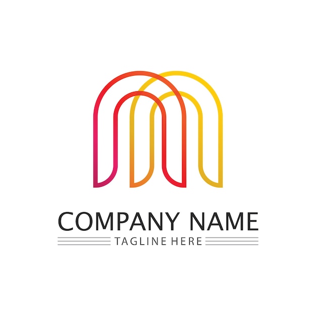 plantilla de la letra M del logotipo