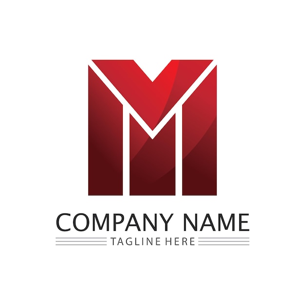 plantilla de la letra M del logotipo