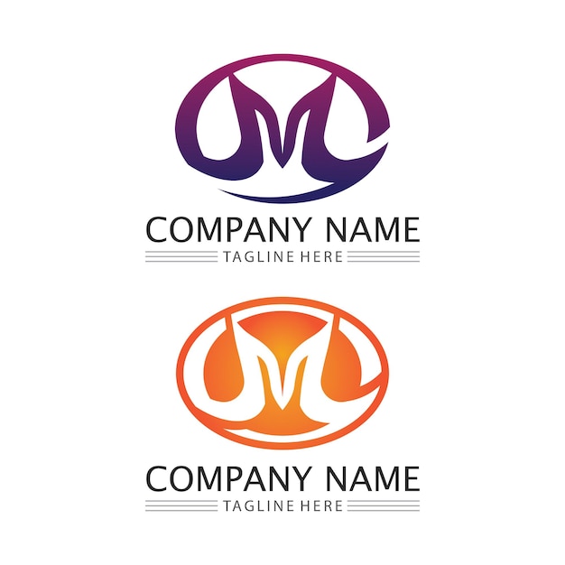 plantilla de la letra M del logotipo